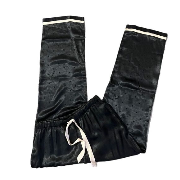 Victorias Secret Silky Satin thick pants & soft button down top pajama set black - Picture 4 of 10